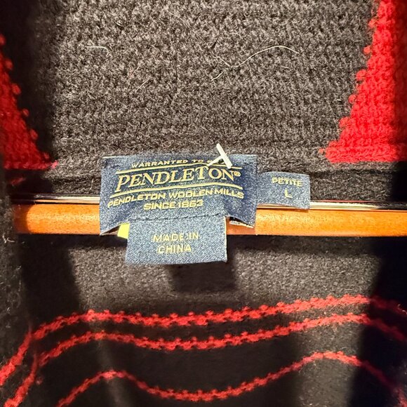 Pendleton Woolen Mills Women's Drape Front Stripe Cardigan Sweater- Large - Picture 2 of 6